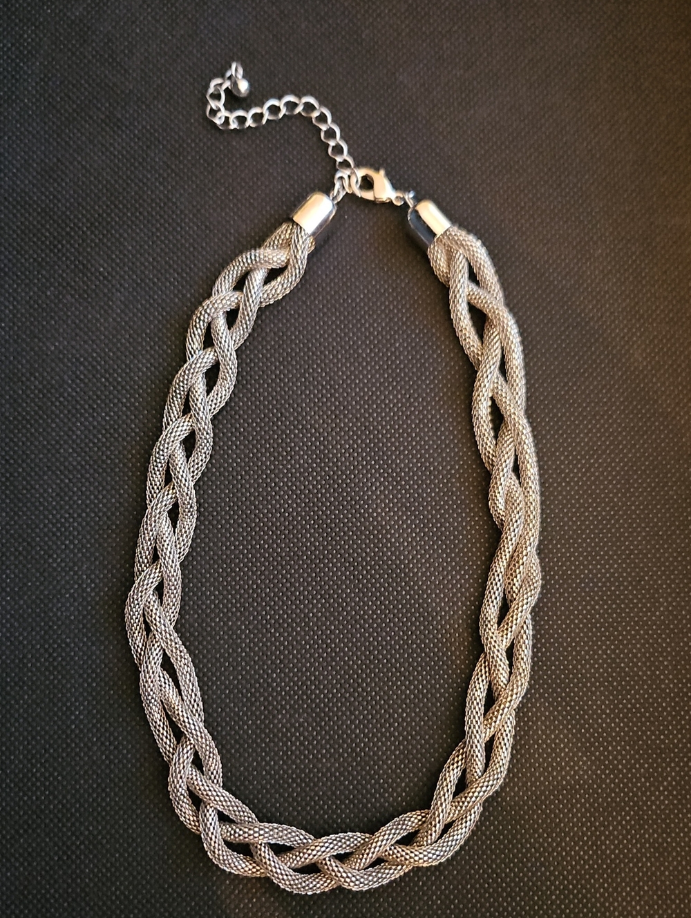 Silver Braided Mesh Necklace